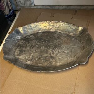 Silver  plate Oval Decorative Tray Wendell August signed